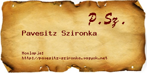 Pavesitz Szironka névjegykártya
